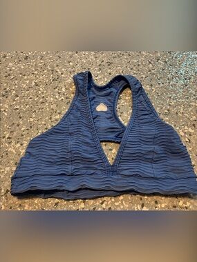 Booty by Brabants Blue Textured Racerback Sports Bra